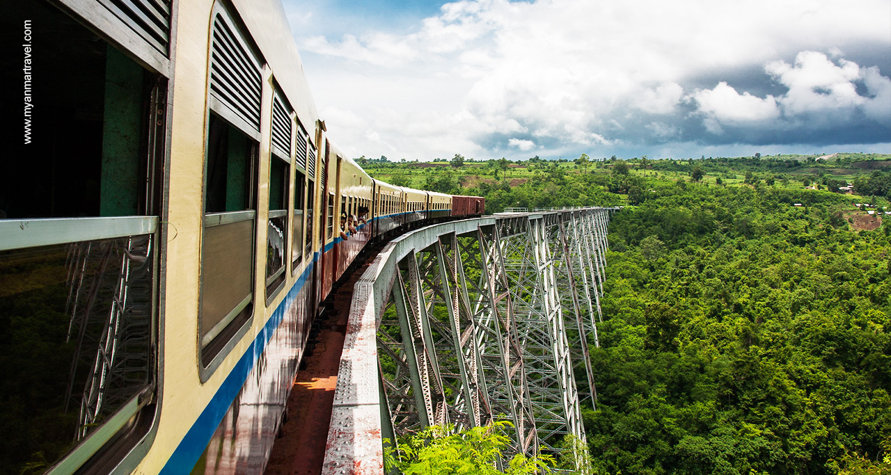 Goteik Viaduct train