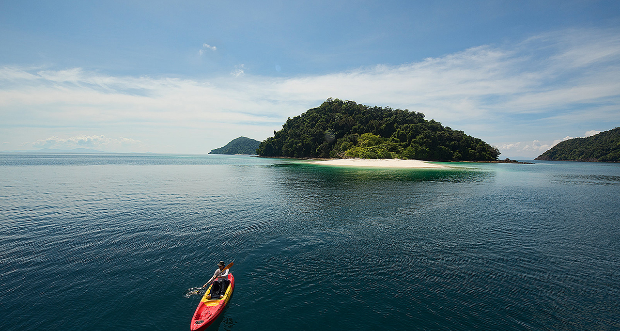 Kayaking around the isolated island in Mergui Archipelago